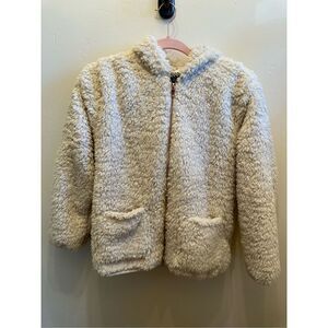 Volcom Cream and Rose Gold Zip Up Lil Phuz Girls Hooded Sweater Size XL New